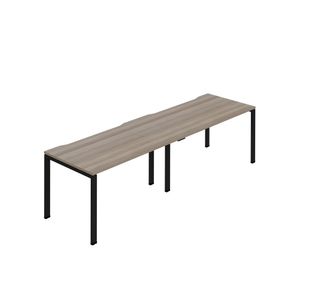 2P Bench Desk 1600Mm Grey Oak/Blk X2