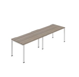 2P Bench Desk 1600Mm Grey Oak/Wht X2