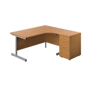 First Rdl Rh Desk Ped Oak