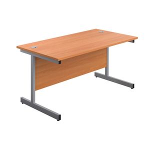 First Rect Desk 1600 Beech/Silver