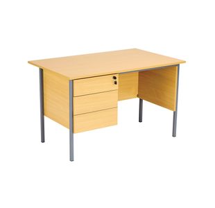Modara Desk 3Drw Fxd Ped 1200Mm Oak