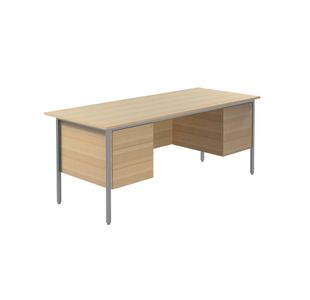 Modara Desk 2/3Drw Fxd Ped 1800 Oak