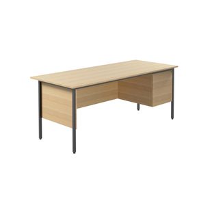 Modara Desk 2Drw Fxd Ped 1800Mm Oak