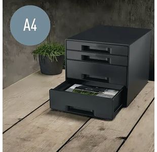 Leitz Recycle 4 Drawer Cabinet Black