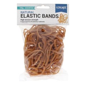 Concept 100G Bag Elastic Bands Asst. Siz