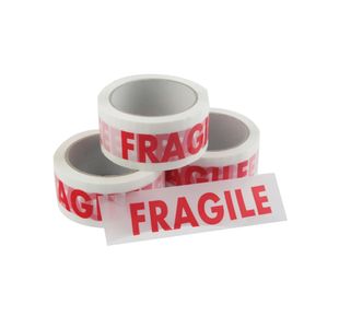 Vinyl Tape Fragile Whte/Red 50Mmx66M