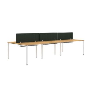 6 Person Double Row Bench Desk