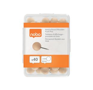 Nobo Noticeboard Wood Push Pin Pk40