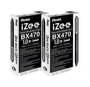 Pentel Izee R Bpt 1.0 Blk Pk12 2For1