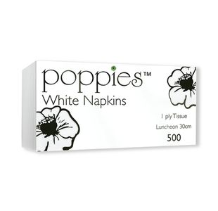 Poppies 1-Ply Nap 30Cm Wht Pk5000