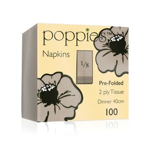 Poppies 2-Ply Nap 8F 40Cm Kft Pk2000