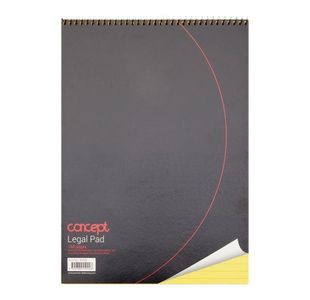 Concept A4 160Pg Spiral Legal Pad - Cana
