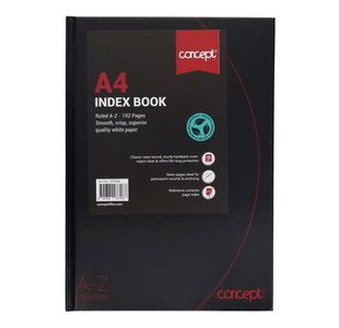 Concept A4 192Pg Hardback A-Z Index Book