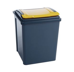 Vfm Recycling Bin Gry/Ylw Lid 50L