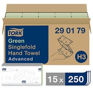 Tork Sinfold Hand Towels Grn Pk 3750