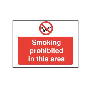 Smoking Prohibited In 450X600 Pvc