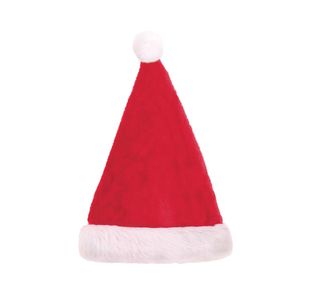 Xmas Plush Classic Santa Hat Pk12