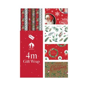 Trad Xmas Wrapping Paper 4M Pk36
