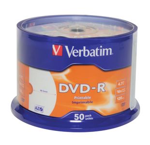 Verbatim Dvd-R 4.7Gb 16X Prntbl Pk50