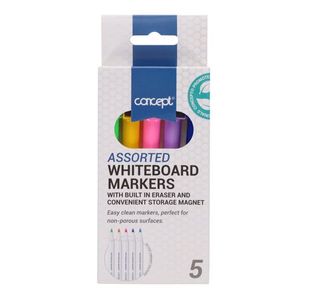 Concept Pkt.5 Drywipe Markers With Erase