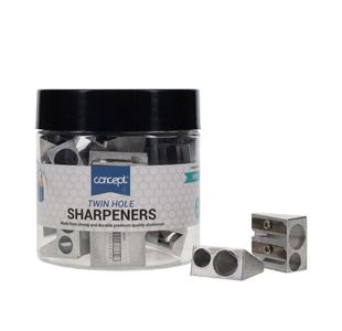Concept Twin Hole Metal Pencil Sharpener