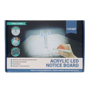 Concept 200X300Mm Acrylic Led Notice Boa