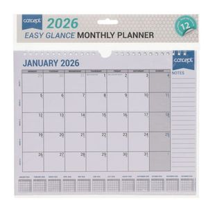 Concept A4 2026 Easy Glance Monthly Plan