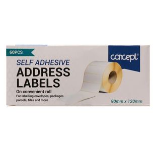 Concept Roll 60 Large Self Adhesive Whit