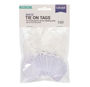 Concept Pkt.100 Strung Tags - 28X43Mm