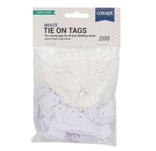 Concept Pkt.200 Strung Tags - 15X22Mm
